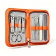 All-in-One Nail Care Set with Vibrant Orange PU Case for Salon & Home
