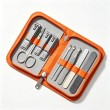 All-in-One Nail Care Set with Vibrant Orange PU Case for Salon & Home